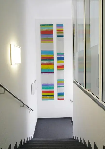 Claudia Desgranges, zeitstreifen, Wuppertal, Alucobond, Acryl, 380 x 65 cm, 380 x 30 cm